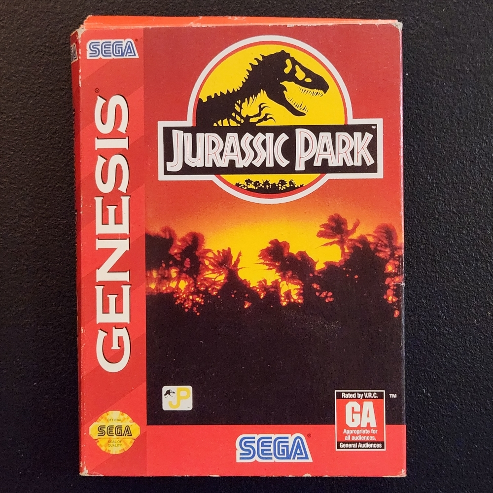 Jurassic Park (Sega Genesis, 1993) Vintage Video Game CIB Complete with Manual